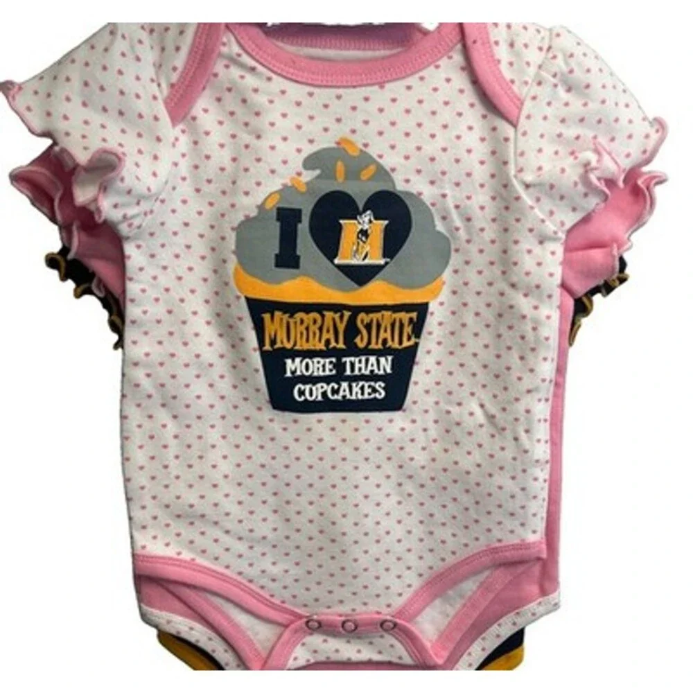 Murray State 3pc Bodysuit Set Girls Infant 0-3M
